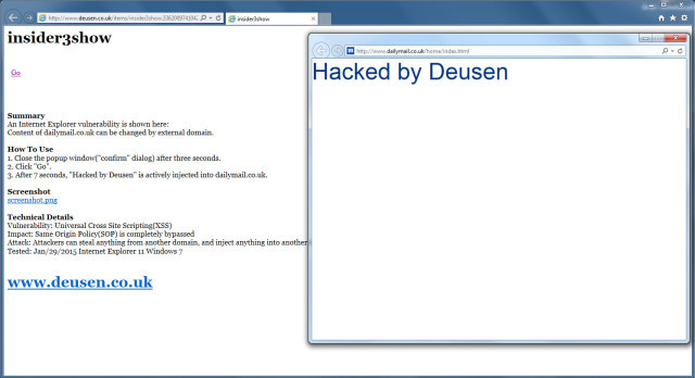Webseite David Leo Hack Internet Explorer