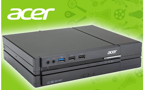 Acer zeigt auf der CeBIT einige neue Notebooks der Aspire-Switch- und der Travelmate-Reihen sowie Mini-PCs wie den Veriton N6630G.