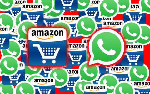 Logos von Amazon und WhatsApp