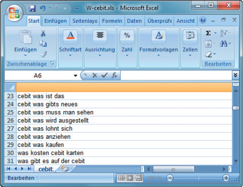 W-Fragen Tool Datenexport in Excel