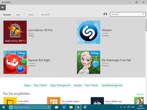 Zentraler Windows 10 Store