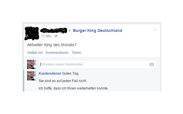 Burger King: Auch beim Burger-Bräter ist der Kunde König - aber noch lange kein King des Monats!