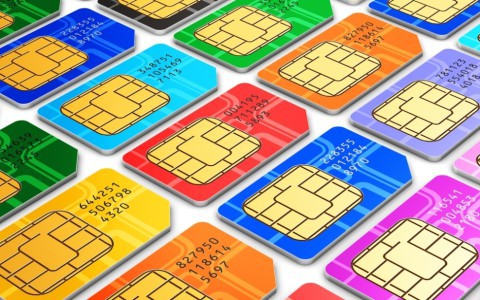 SIM-Karten in verschiedenen Farben