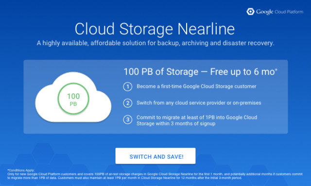 Google Cloud-Dienst Nearline