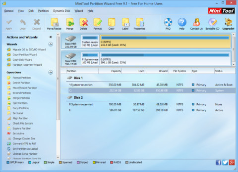 Partition Wizard Free 9.1