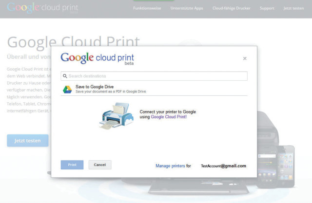 Alles in der Cloud: Nach Google Docs und Google Drive kommt nun Google Cloud Print.