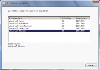 Installationssperre beseitigt: Nur Windows 7 Ultimate bootet von Datei. Falls Sie eine andere Windows-7-Version besitzen, löschen Sie die Konfigurationsdatei „ei.cfg“ von der Setup-DVD (Bild 3).