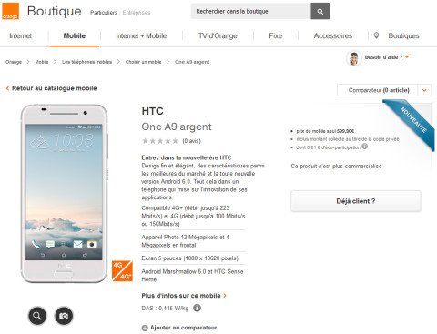 HTC One A9 auf Orange