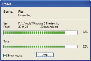 Eraser: Das Tool überschreibt Dateien so, dass sie sich nicht wiederherstellen lassen.