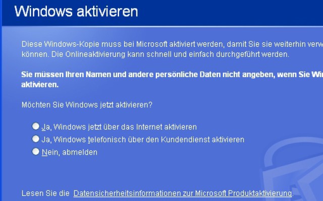 Aktivierungsdateien von Windows 7 sichern