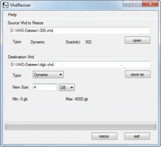 Virtuellen Festplatte vergrößern: Der VHD Resizer passt die Größe einer VHD-Datei nachträglich an.