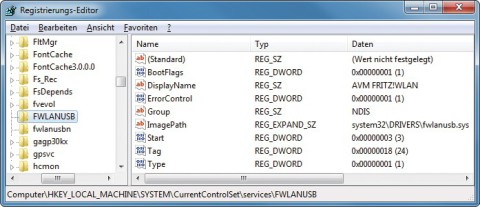 Registrierungs-Editor: Über das Kontextmenü eines Treibers in System Nucleus gelangen Sie sofort zu dem Zweig in der Registry, in dem die Konfigurationsoptionen des Treibers hinterlegt sind (Bild 3).