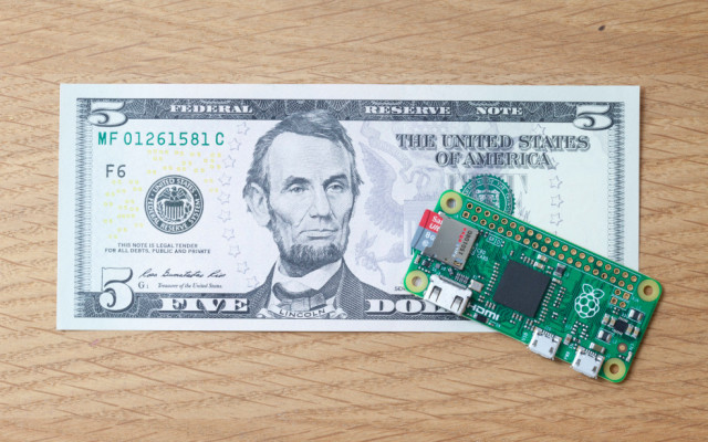 Raspberry Pi Zero mit 5-Dollar-Schein