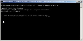 Image kopieren: Das Tool Imagex kopiert das Image des 5-Minuten-Windows von der Setup-DVD auf den PC (Bild 11).