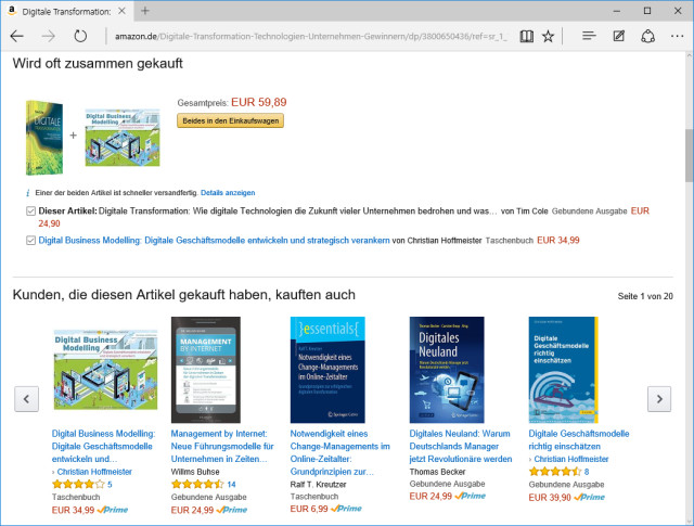 Amazon: Den Erfolg des Online-Händlers führt Schieck auf den Algorithmus „Kunden, die dieses Buch gekauft haben, kauften auch“ zurück.