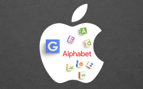 Apple-, Google- und Alphabet-Logo