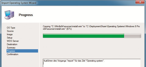 Windows importieren: Nachdem Sie im Microsoft Deployment Toolkit den Speicherort von Windows 8 angegeben haben, holt sich das Programm die benötigten Daten