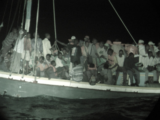 Flüchtlinge auf Boot