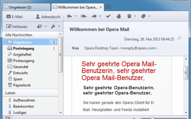 Die nächste Version des Browsers Opera enthält künftig kein E-Mail-Programm mehr. Stattdessen gibt es nun die eigenständige Anwendung Opera Mail.