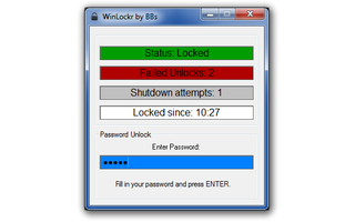 Ist der PC gesperrt, lässt WinLockr nur noch die Eingabe des eingestellten Passworts zu und informiert auch über Fehlversuche