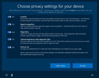 Neue Datenschutz-Einstellungen in Windows 10