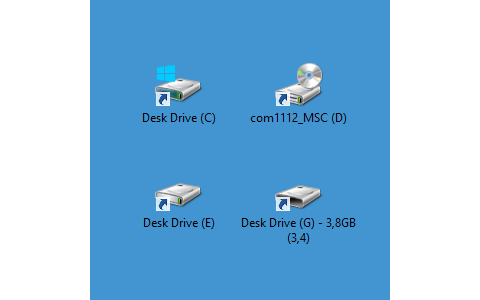 Die Desktop-Symbole der angeschlossenen Laufwerke erleichtern Ihnen vor allem die Arbeit mit externen Speichermedien.
