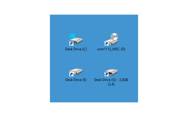 Die Desktop-Symbole der angeschlossenen Laufwerke erleichtern Ihnen vor allem die Arbeit mit externen Speichermedien.