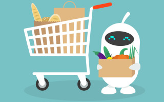 Roboter beim Einkauf
