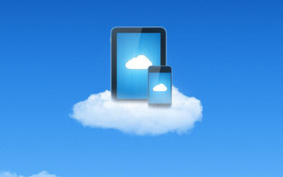 Mobile Geräte auf einer Wolke
