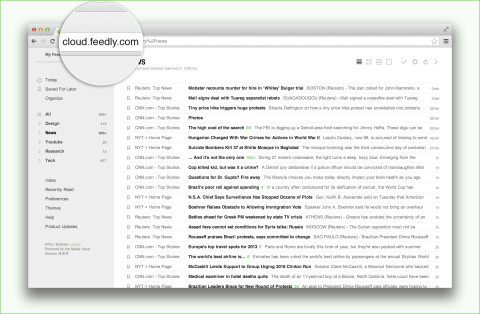 Web-Oberfläche: RSS-Feeds lassen sich in Feedly nun auch ohne Browser-Erweiterung lesen