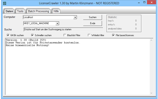LicenseCrawler durchsucht Ihren PC nach den Seriennummern installierter Software-Pakate und speichert Sie diese auf Wunsch in einer Textdatei.
