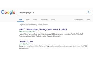 Google-Suche nach alternativen Quellen