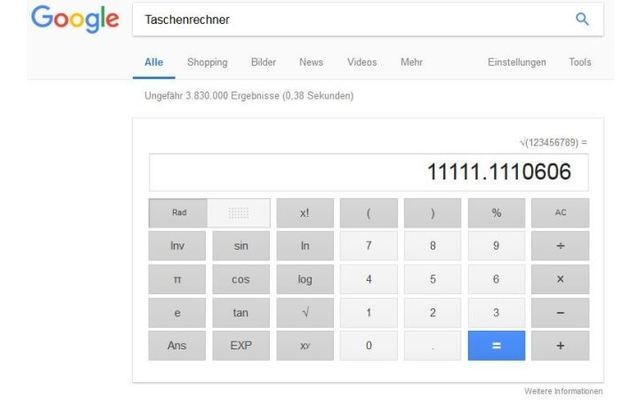 Google Taschenrechner