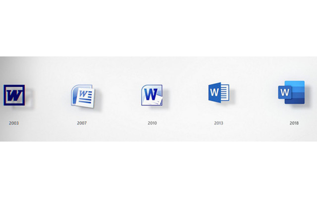 Microsoft Office Icons Word historische entwicklung