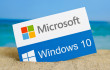 Windows-10-Schild im Sand