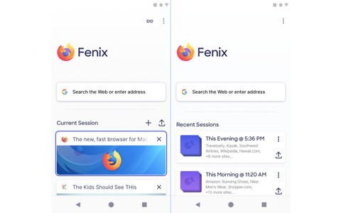 Sitzungen in Firefox Fenix