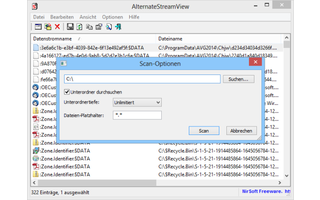 AlternateStreamView zeigt Ihnen, welche Daten Windows in alternativen Datenströmen versteckt.