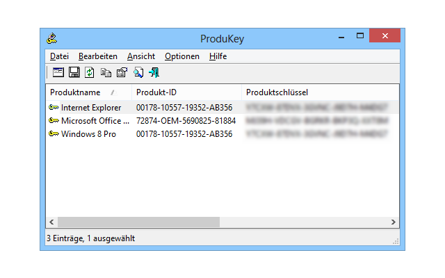 ProduKey listet die Produktschlüssel Ihrer installierten Microsoft-Programme und speichert diese in einer Textdatei.