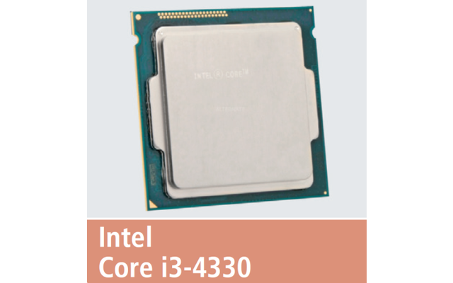 Intel Core i3-4330: 2 CPU-Kerne mit 3500 MHz CPU-Takt, 54 Watt TDP, Straßenpreis: 120 Euro.