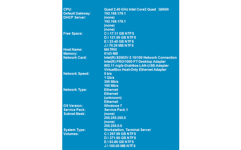  Bg Info: Das Utility zeigt ausführliche Systeminformationen inklusive Rechnernamen, die Netzwerkverbindungen, IP-Adresse, Betriebssystem und Service Packs auf dem Windows-Desktop an.