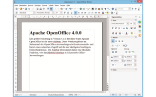 Platz 13 – Apache OpenOffice: Die Programme des Büropakets haben nun eine Sidebar mit häufi g benötigten Funktionen