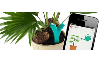 Bluetooth-Pflanzensensor Parrot Flower Power misst Lichtstärke, Umgebungstemperatur, Bodenfeuchtigkeit und Düngerstand.