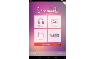 Streambels AirPlay/DLNA Player streamt Musik, Fotos & Videos von Ihrem Android-Gerät an Airplay- oder DLNA-Empfänger. So bringen Sie beispielsweise die neuesten Urlaubsfotos auf einen internet-fähigen Fernseher oder Ihres MP3-Musik auf Ihr Internet-Radio.