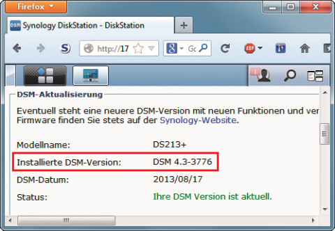 NAS-Server aktualisieren: Sie benötigen mindestens DSM 4.2, um von einer Synology Diskstation zu booten