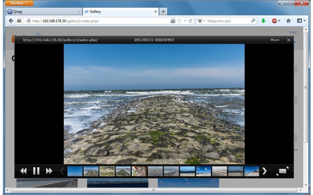 Gallery für Qnap - Die Open-Source-App unterstützt Sie beim Verwalten und Bearbeiten Ihrer Fotos auf dem Qnap-NAS. Ein schicker Bildbetrachter mit Diashow-Funktion ist natürlich auch mit an Bord.
