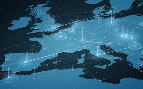 Europa auf digitaler Karte