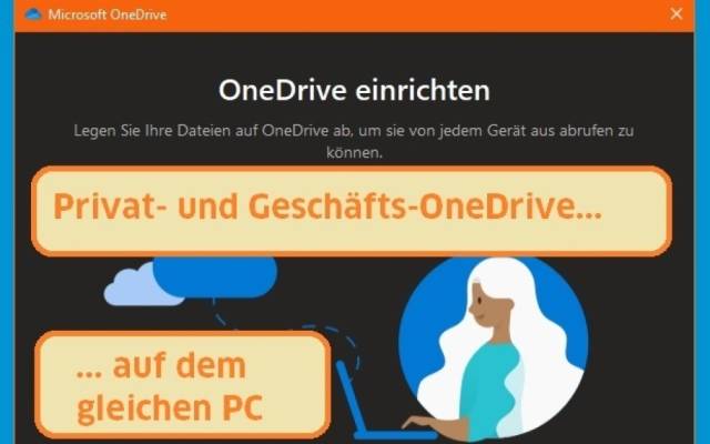 Büro-OneDrive auf dem Privat-PC einrichten