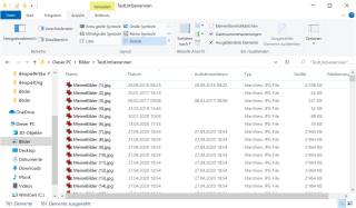 Screenshot Explorer Dateien sind umbenannt und neu nummeriert