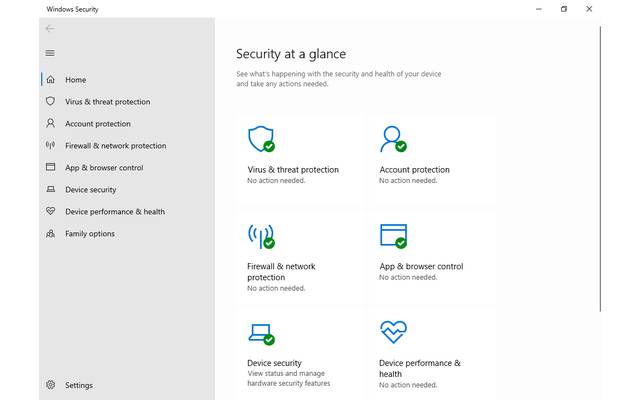 Screenshot Microsoft Defender