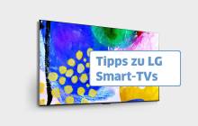 Ein LG-Fernseher und der Text: Tipps zu LG-Smart-TVs